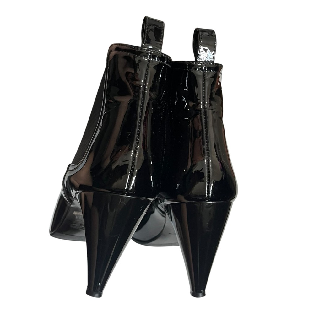 Robert Clergerie Black Patent Leather Pointed Toe Chelsea Bootie Heels Womens 39 - Picture 13 of 14